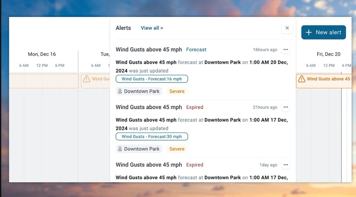 Análisis en profundidad del cuadro de mandos de Weather Logic