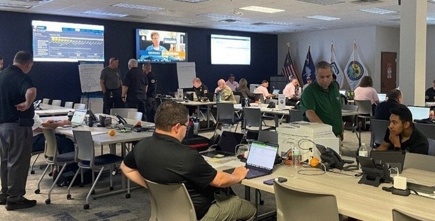 Greenville, SC Emergency Operations Center during Hurricane Helene (2024).