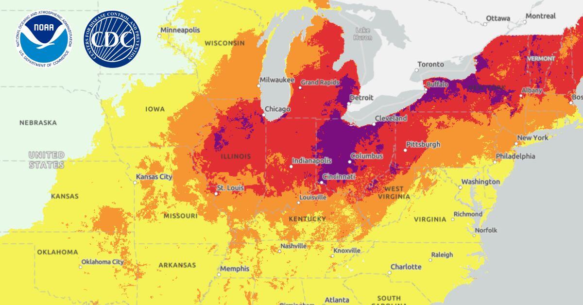 Instantánea de NWS CDC HeatRisk